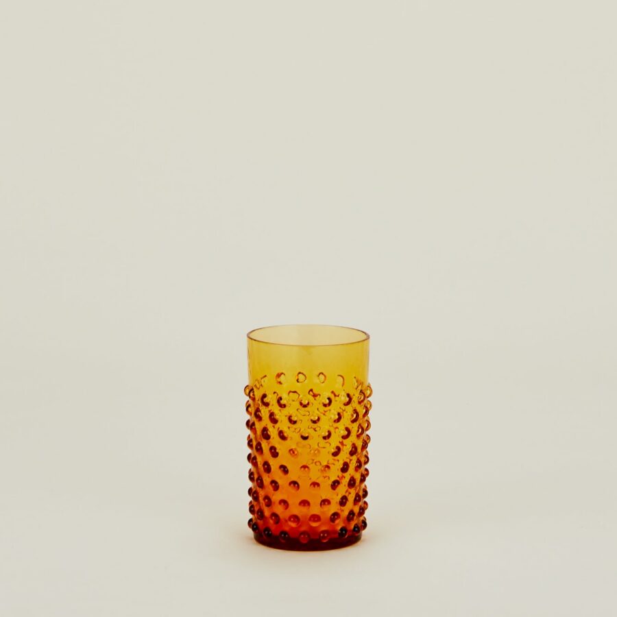 Amber Hobnail Crystal Tumbler