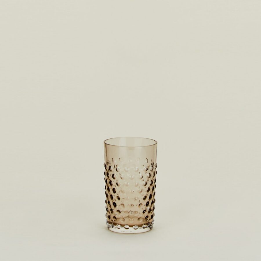 Grey Hobnail Crystal Tumbler