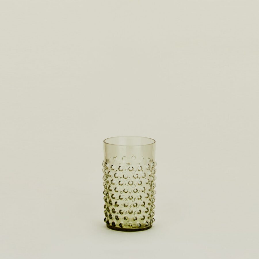 Olive Hobnail Crystal Tumbler