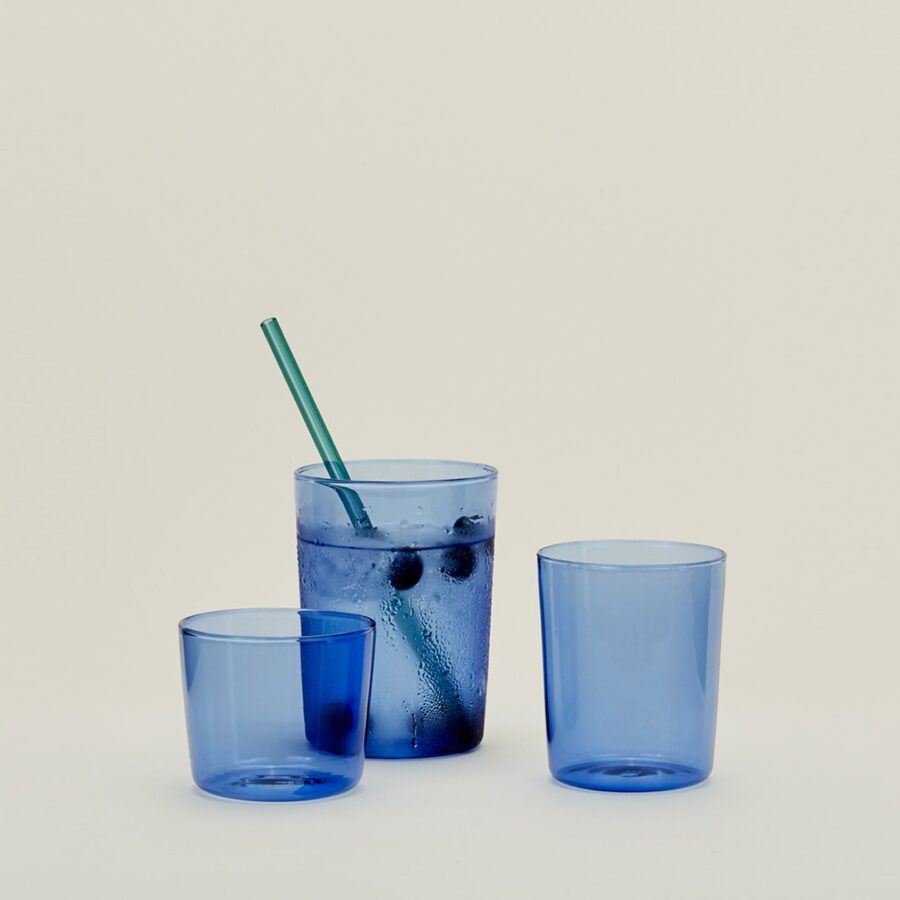 Blue Stackable Borosilicate Glass Set