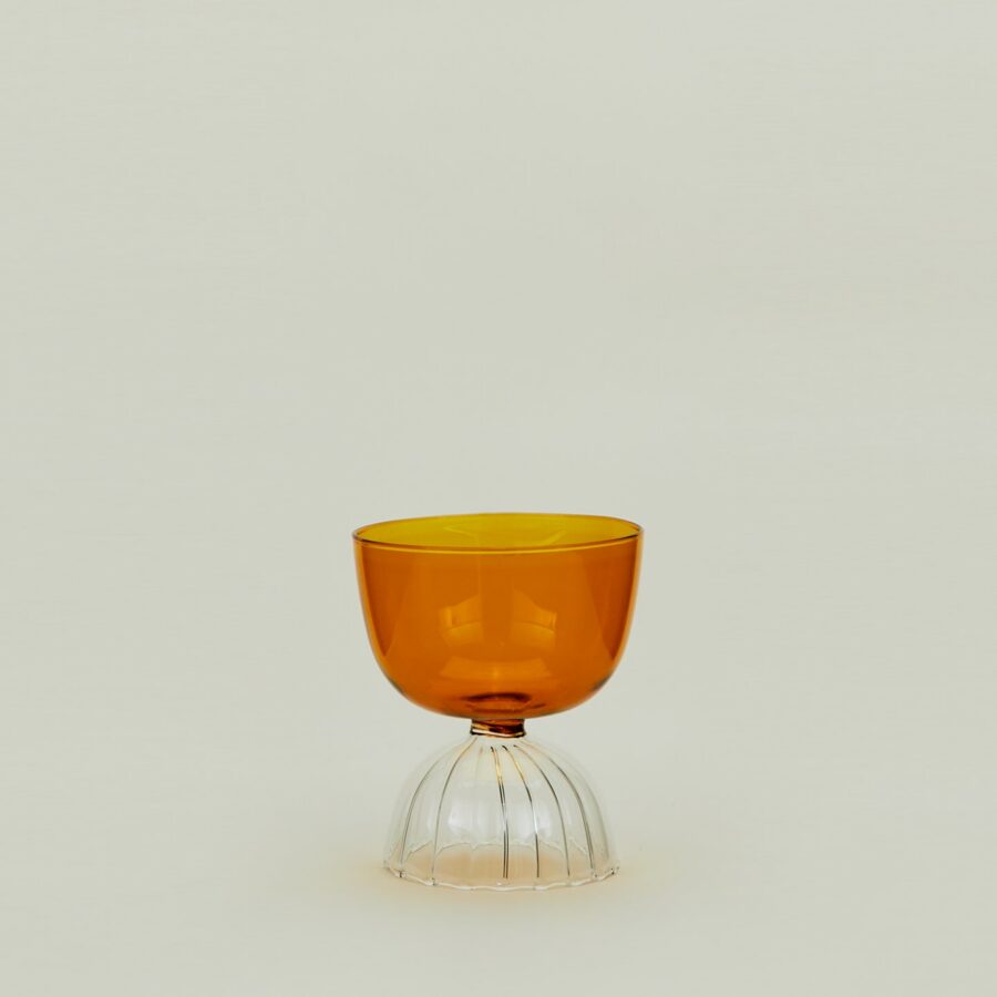 Sculpted Amber Drinking Glass